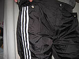 Штани жіночі спортивні плащівка чорні з білими лампасами розмір М (42-44), фото 2