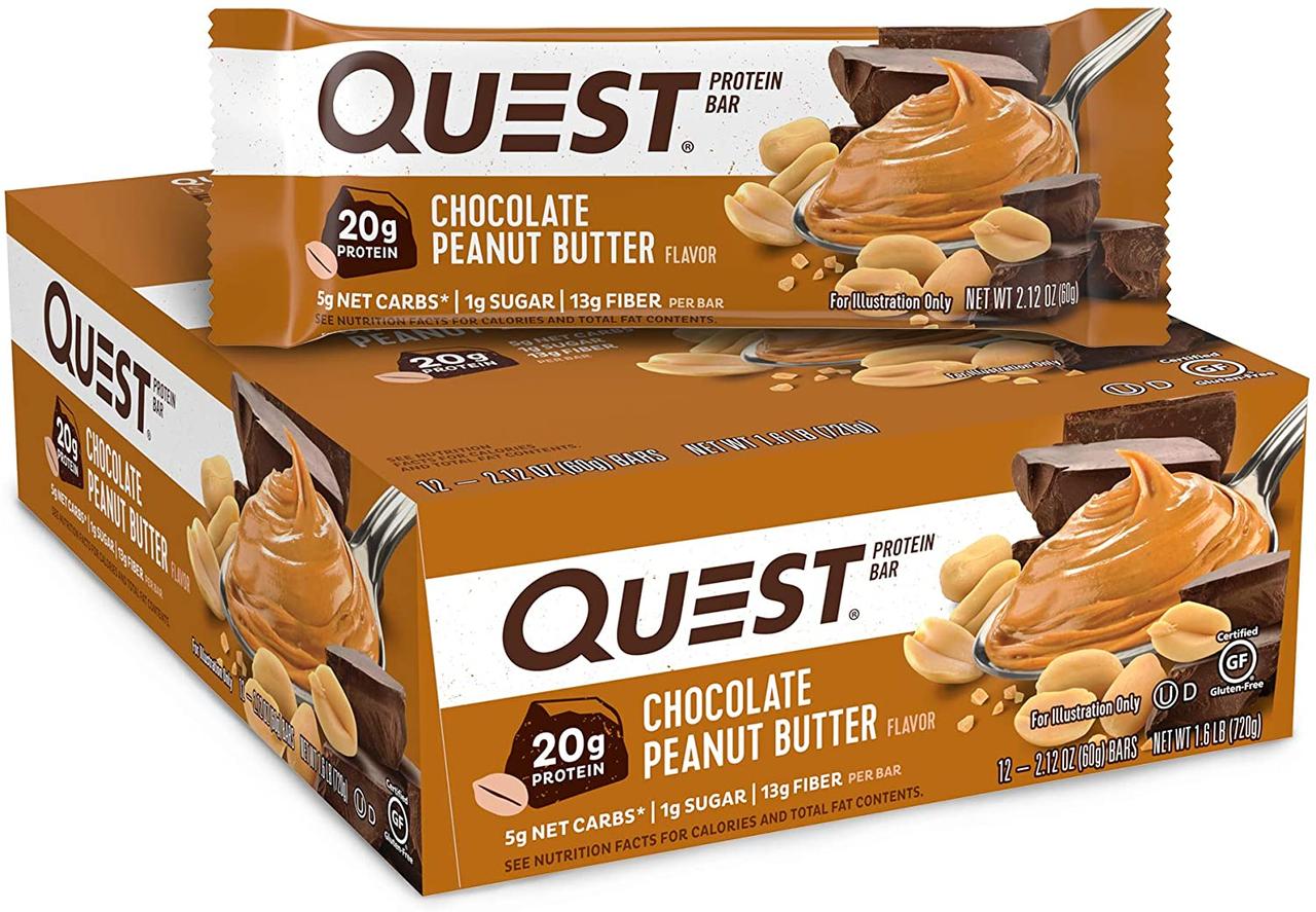Протеїновий батончик Quest Nutrition Quest Bars 60 г шоколадне арахісове масло (4384302804)