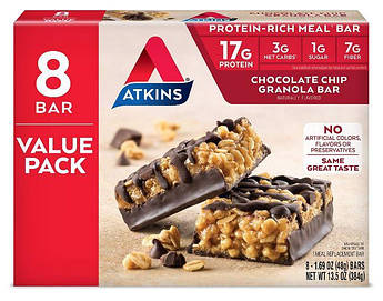 Протеїновий батончик Atkins Meal Granola Bar 8шт 48 г гранолу (4384301045)