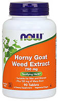 Тестостероновый бустер NOW Horny Goat Weed Extract 750 mg Tablets 90 таблеток (4384301981)