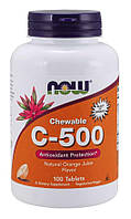 Витамины NOW Vitamin C-500 Orange Chewable Tablets 100 таблеток Апельсин (4384301152)