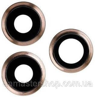 Скло камери iPhone 11 Pro/11 Pro Max золотисте Matte Gold + кільце комплект 3, фото 1