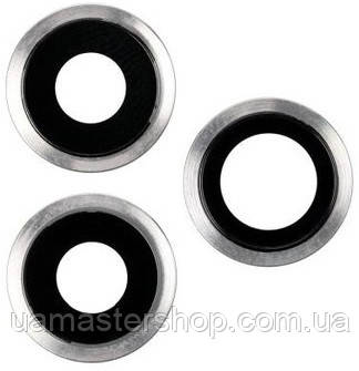 Скло камери iPhone 11 Pro/11 Pro Max сріблясте Matte Silver + кільце комплект 3, фото 1