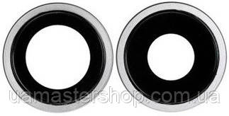 Скло камери iPhone 11 сріблясте + кільце комплект 2, фото 1