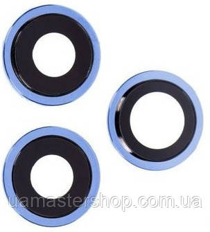 Скло камери iPhone 12 Pro синє Pacific Blue + кільце комплект 3, фото 1