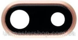 Скло камери iPhone 8 Plus золотисте + кільце, фото 1