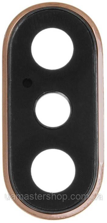 Скло камери iPhone XS/XS Max золотисте + кільце, фото 1