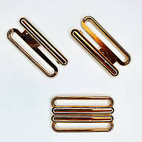 Застібка на купальник 3.5 см колір золото. (5 комплектів в пакованні)