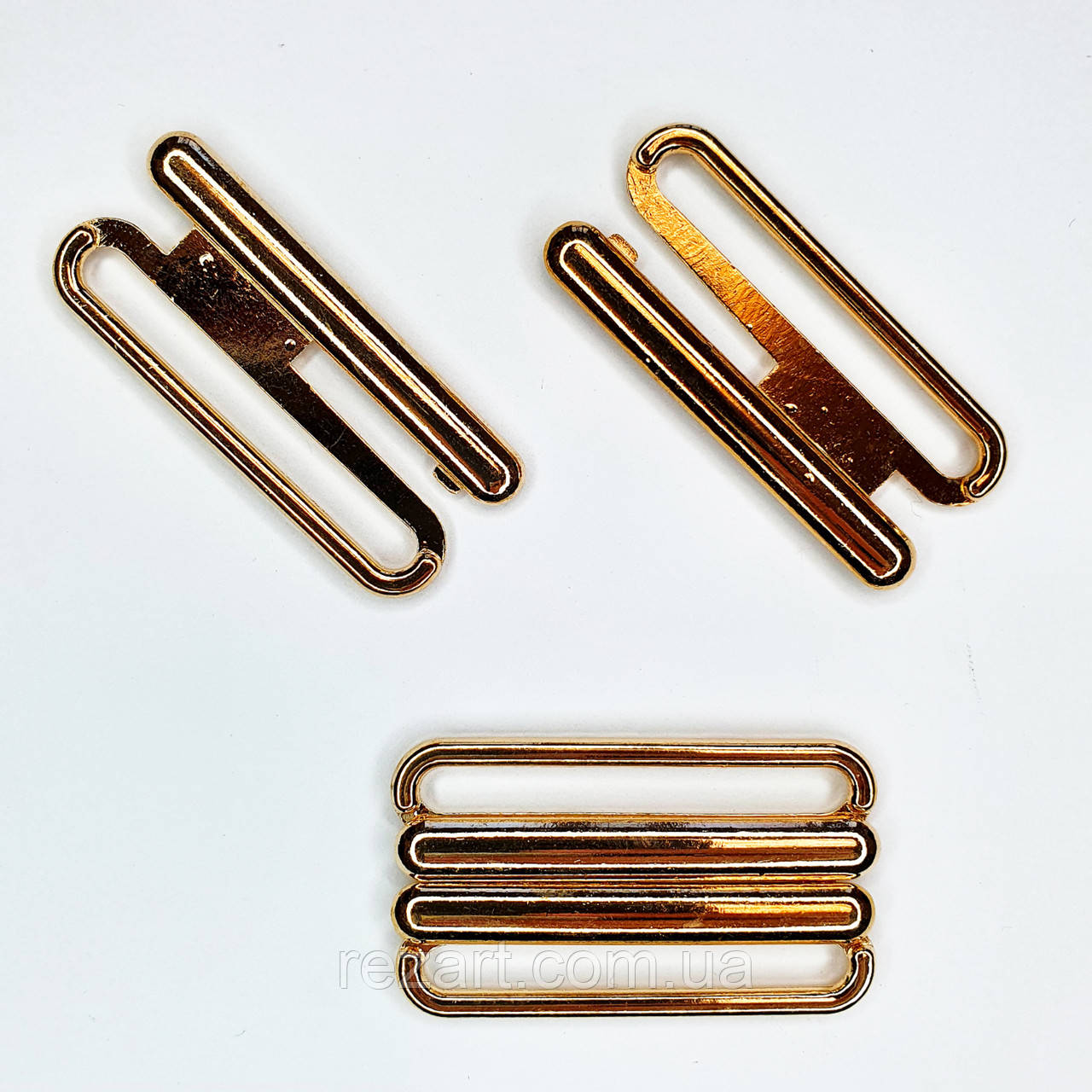 Застібка на купальник 3.5 см колір золото. (5 комплектів в пакованні)