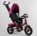 Дитячий велосипед-коляска триколісний 3390/72-101 "Best Trike" ФАРА З USB, надувні колеса, ровер, фото 6