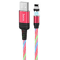 Магнитный светящийся кабель USB Hoco U90 "Ingenious streamer" Lightning (1m)