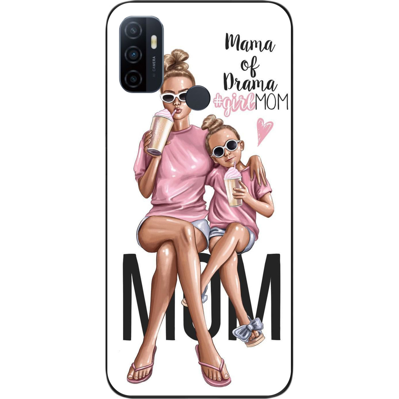Бампер силиконовый чехол для OPPO A53 с картинкой Мама