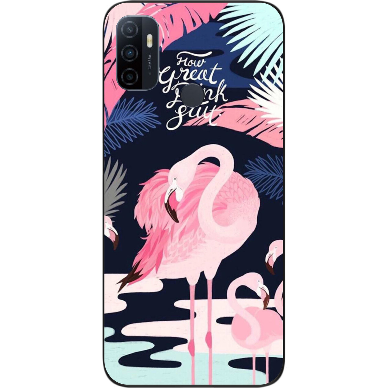 Оригінальний чохол для OPPO A53 з картинкою Фламінго, фото 1