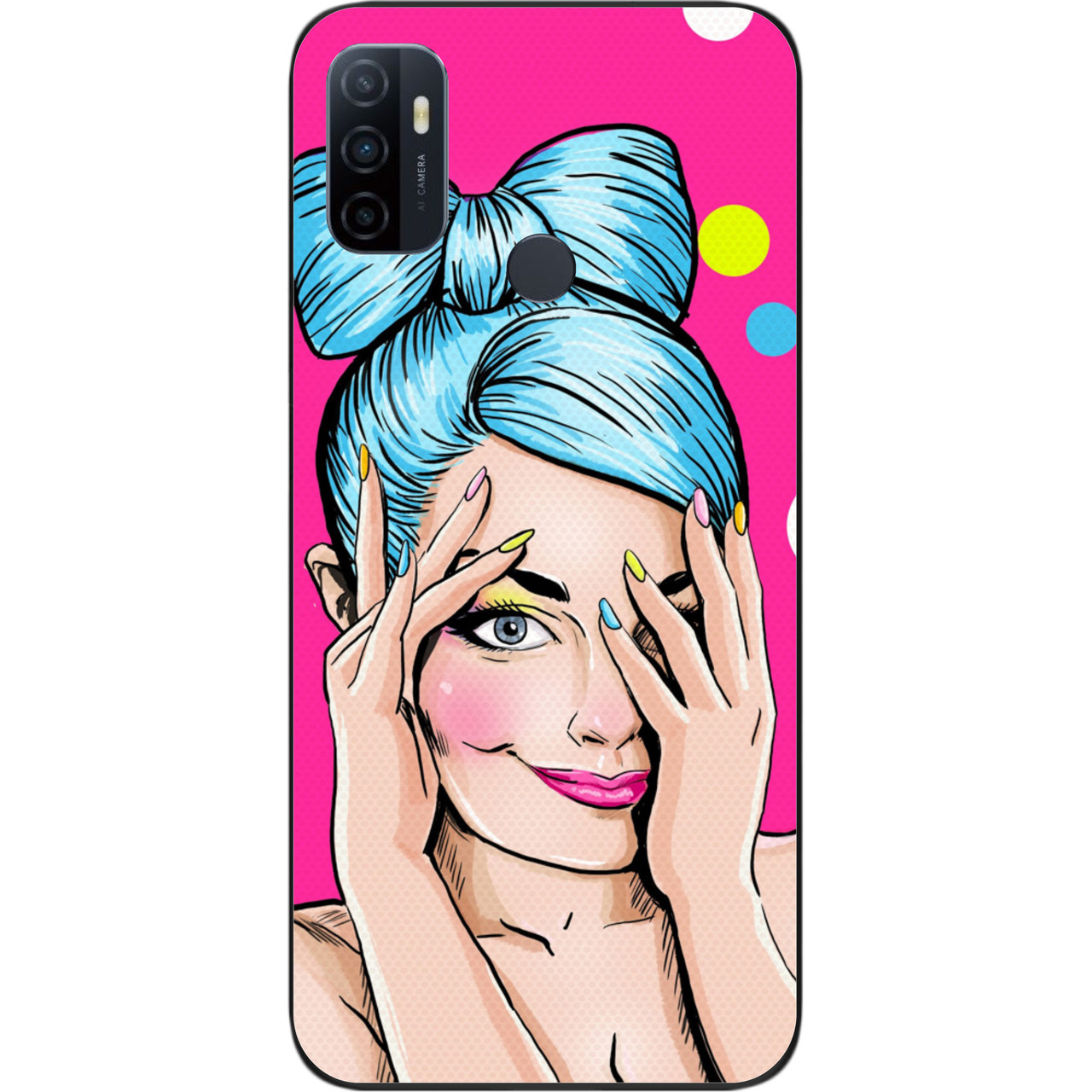 Силіконовий чохол для OPPO A53 з картинкою Дівчина Поп арт, фото 1