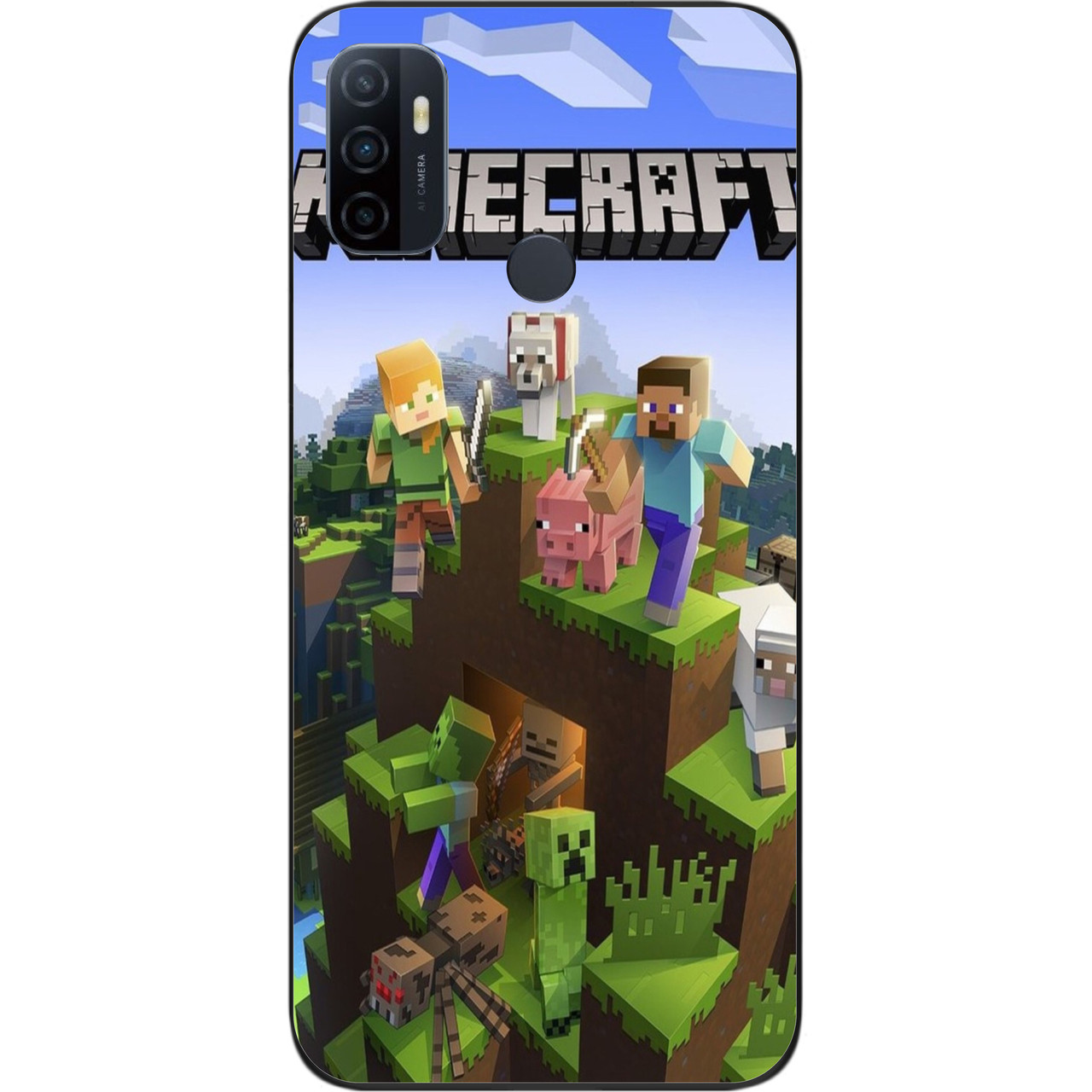 Силіконовий чохол для OPPO A53 з картинкою Майнкрафт герої, фото 1