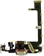 Шлейф iPhone 11 Pro Max з роз'ємом заряджання з мікрофоном білий Matte Silver оригінал