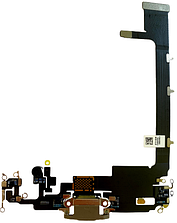 Шлейф iPhone 11 Pro Max з роз'ємом заряджання з мікрофоном золотистий Matte Gold