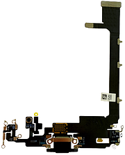 Шлейф iPhone 11 Pro Max з роз'ємом заряджання з мікрофоном чорний Matte Space Gray