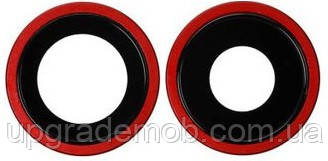 Скло камери iPhone 11 червоне + кільце комплект 2, фото 1