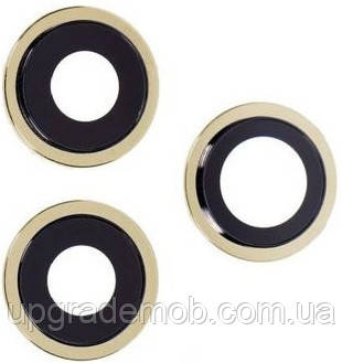 Скло камери iPhone 12 Pro золотисте + кільце комплект 3, фото 1