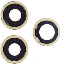 Скло камери iPhone 12 Pro золотисте + кільце комплект 3