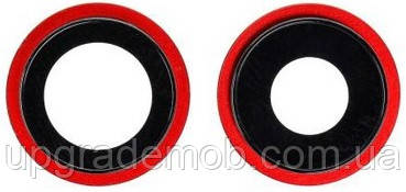 Скло камери iPhone 12/12 mini червоне + кільце комплект 2, фото 1