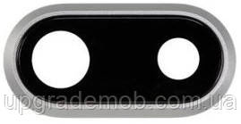 Скло камери iPhone 8 Plus біле + кільце, фото 1