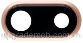 Скло камери iPhone 8 Plus золотисте + кільце, фото 1