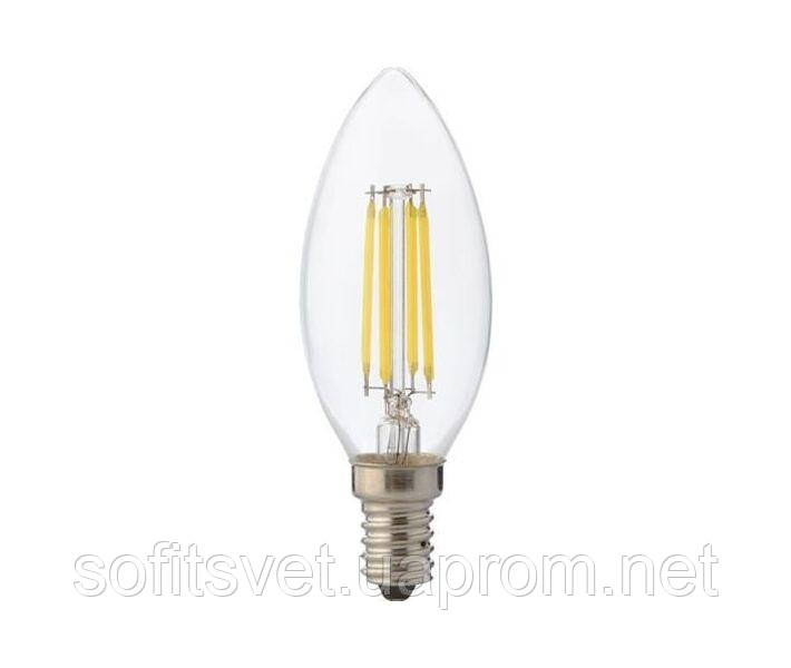 Лампа світлодіодна C37 свічка Velmax Filament 4W E14 4100К 220V 21-42-04