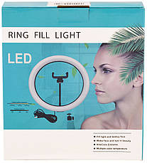 Кільцева LED лампа діаметр 12"-028 (30 см) з пультом Black 1 крепл.тел USB + Стійка, фото 3