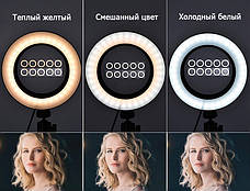 Кільцева LED лампа діаметр 12"-028 (30 см) з пультом Black 1 крепл.тел USB + Стійка, фото 5