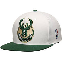 Кепка біла із зеленим Milwaukee Bucks Мілуокі Бакс бейсболка