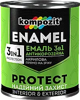 Емаль антикорозійна 3 в 1 PROTECT (Колір: Білий RAL 9016, Фасування: 2,7 кг, Блиск: Шовковисто-матовий)