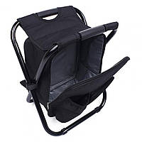 Розкладний стілець-рюкзак із термосумкою 3 в 1 Black