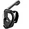 Повна панорамна маска для підводного плавання / Маска для снорклінга Чорний L/XL, фото 3