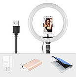 Кільцева LED лампа з пультом діаметр 12"-028 (30 см) Black 1 кріпл.тел USB (Без штативу), фото 8