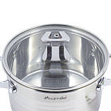 Каструля з кришкою з нержавіючої сталі Kamille KM-5856 4,4л Каструля для газовий плити та індукційної, фото 5