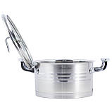 Каструля з кришкою з нержавіючої сталі Kamille KM-5856 4,4л Каструля для газовий плити та індукційної, фото 6