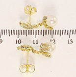 Сережки Xuping QQMM Позолота 14K пусети "Перлинні бутони", фото 3