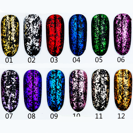 Пластівці юкі Color Foil Global Fashion №02, срібло, фото 2