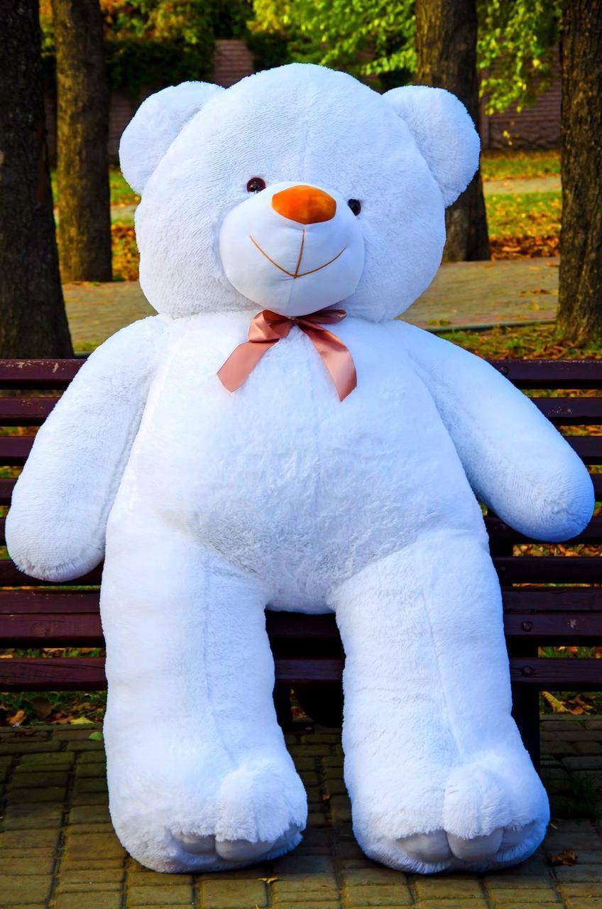 Великий плюшевий ведмідь 2 метри М'яка іграшка Самий величезний плюшевий ведмедик 200 см в Подарунок для дівчини Білий