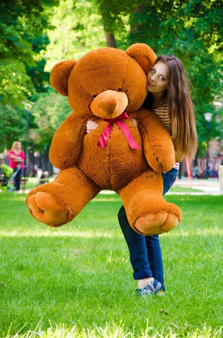 Плюшевий ведмедик м'яка іграшка Томии 150 см Коричневий, фото 1