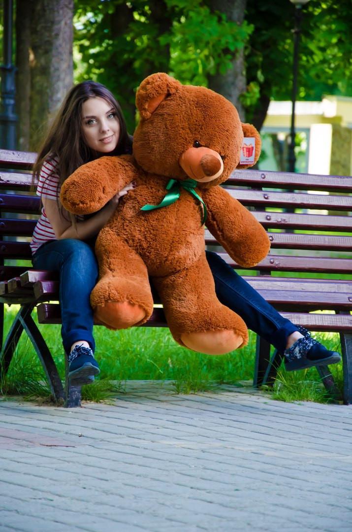 Плюшевий ведмедик м'яка іграшка Томии 100 см Коричневий, фото 1