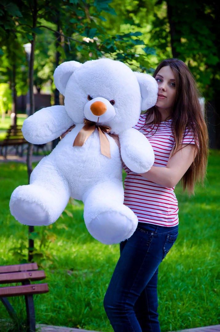 Плюшевий ведмедик м'яка іграшка Томии 100 см Білий, фото 1