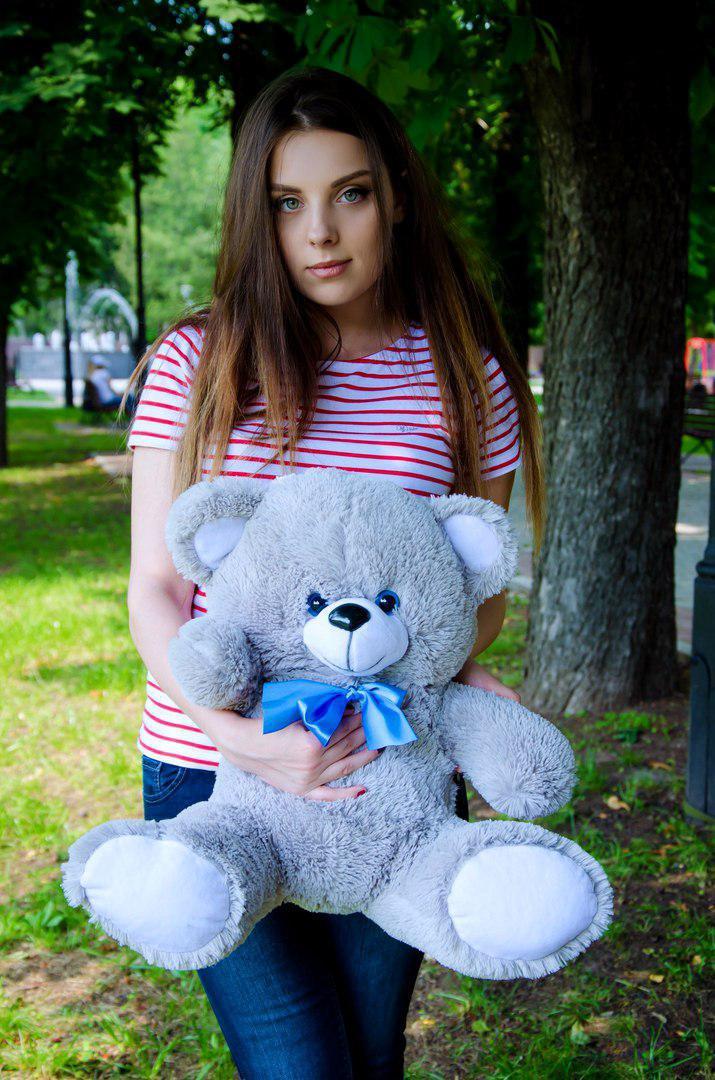 Плюшевий ведмедик м'яка іграшка Томии 65 см Сірий, фото 1