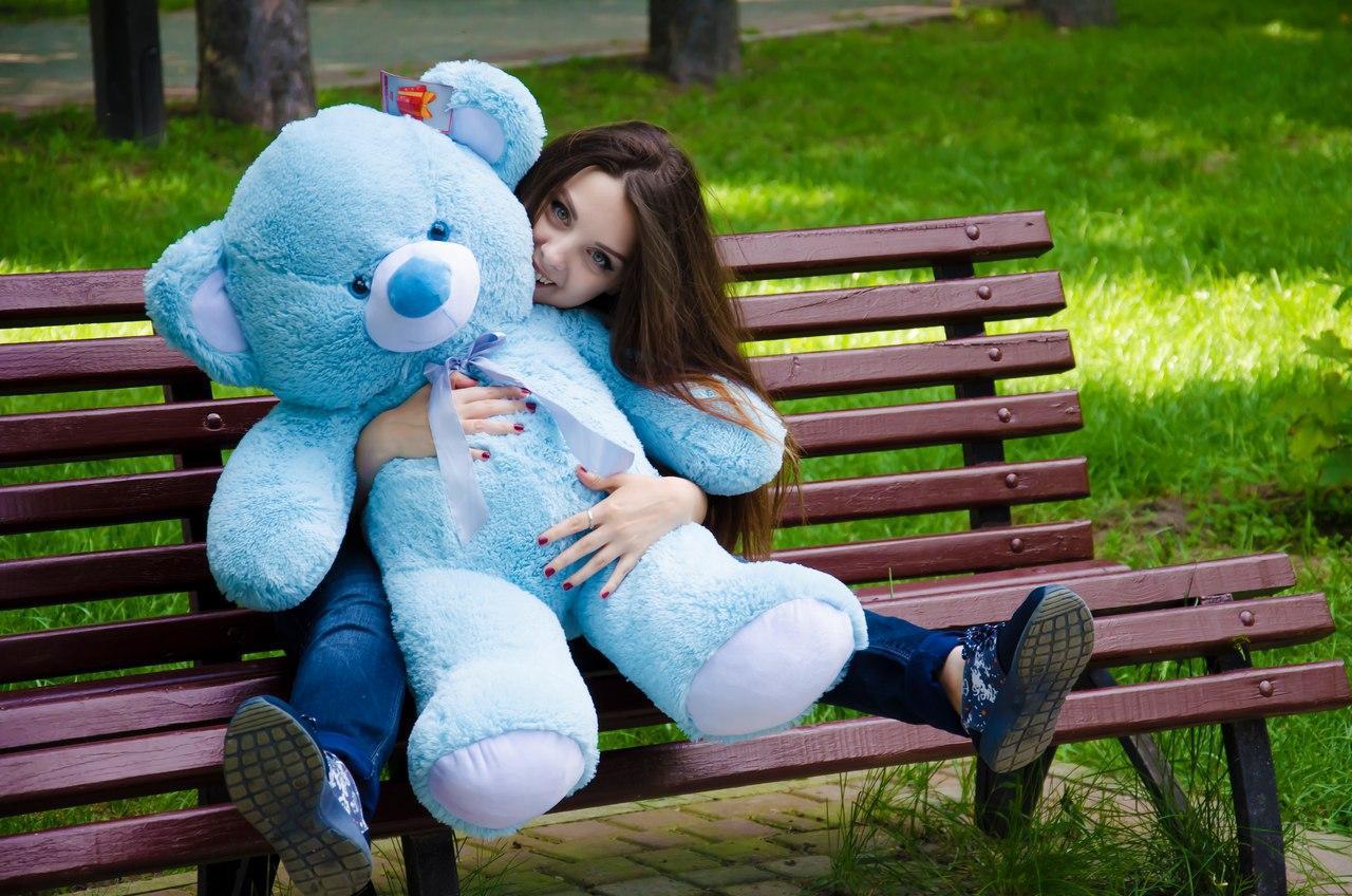 М'яка іграшка подарунок на 8 березня плюшевий ведмедик Томии 100 см Блакитний, фото 1