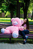 Мягкая игрушка Подарок плюшевый мишка, Плюшевый медведь Томми 150 см Розовый