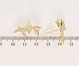 Сережки Xuping QQMM Позолота 14K пусети "Метелики з цирконієм", фото 3
