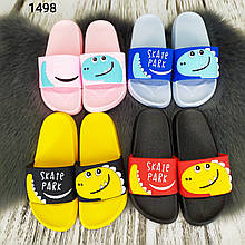 Модні дитячі шльопанці сланці з мультяшками дракошами