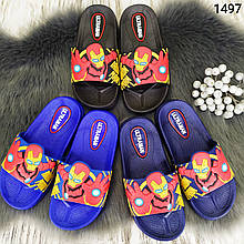 Модні дитячі шльопанці, сланці з мультяшками "Залізна людина"